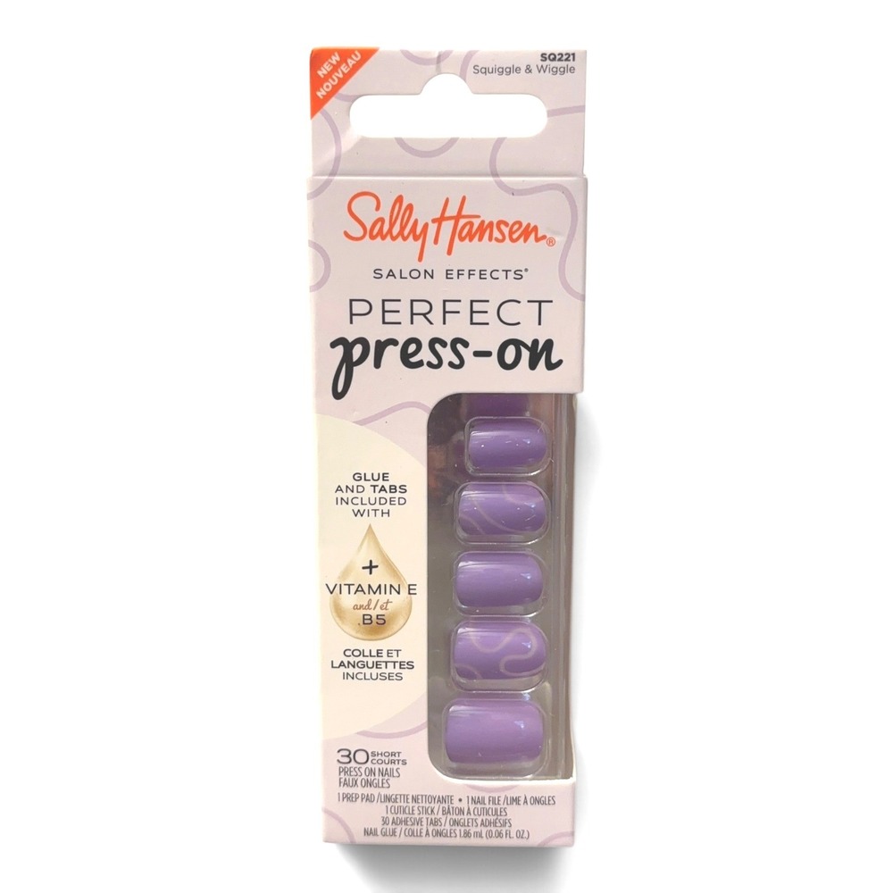 Sally Hansen Salon Effects Perfect Press-On Nails Squiggle & Wiggle SQ221 Purple